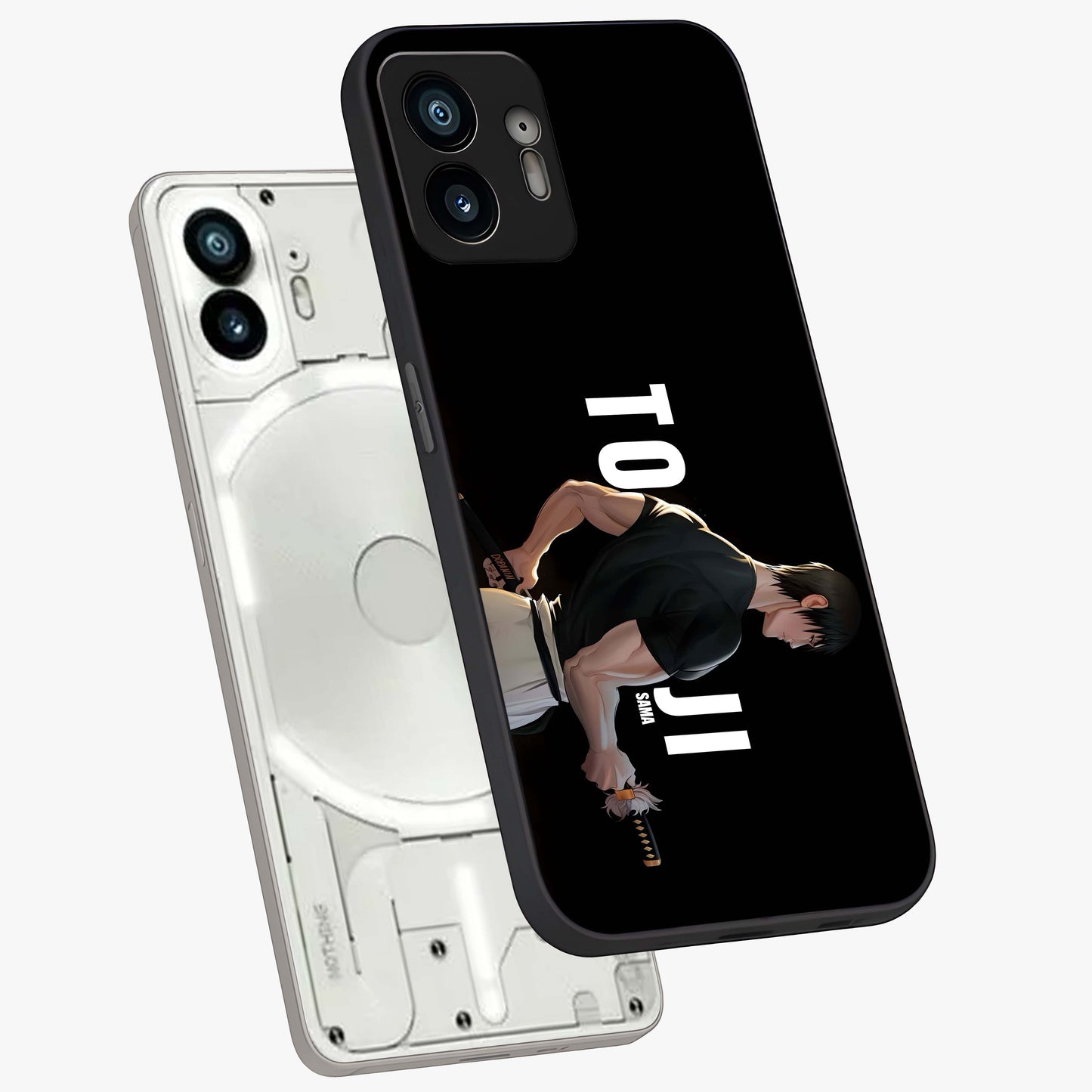 Midnight Blade Resolve Glass Case displayed in angled mockup highlighting powerful blade illustration with dramatic dark aesthetic.