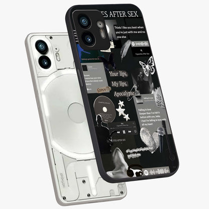Midnight Love Echo Glass Case displayed in angled mockup highlighting elegant love inspired design with deep aesthetic style.