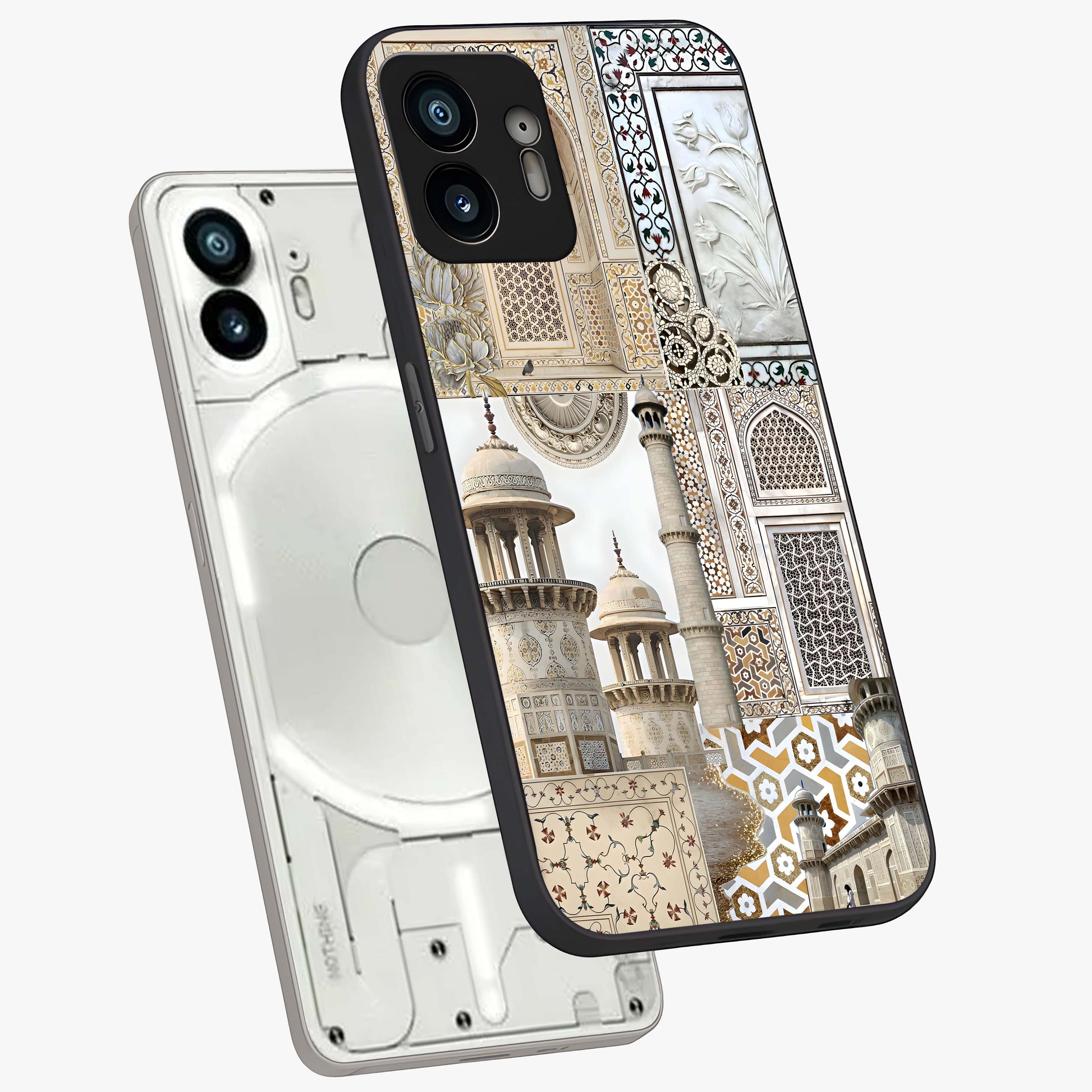 Mughal Marble Legacy Glass Case displayed in angled mockup highlighting elegant heritage marble artwork with royal aesthetic.