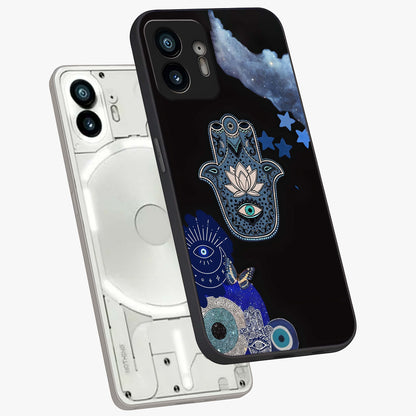 Mystic Hand Aura Glass Case displayed in angled mockup highlighting magical aura design with spiritual aesthetic style.