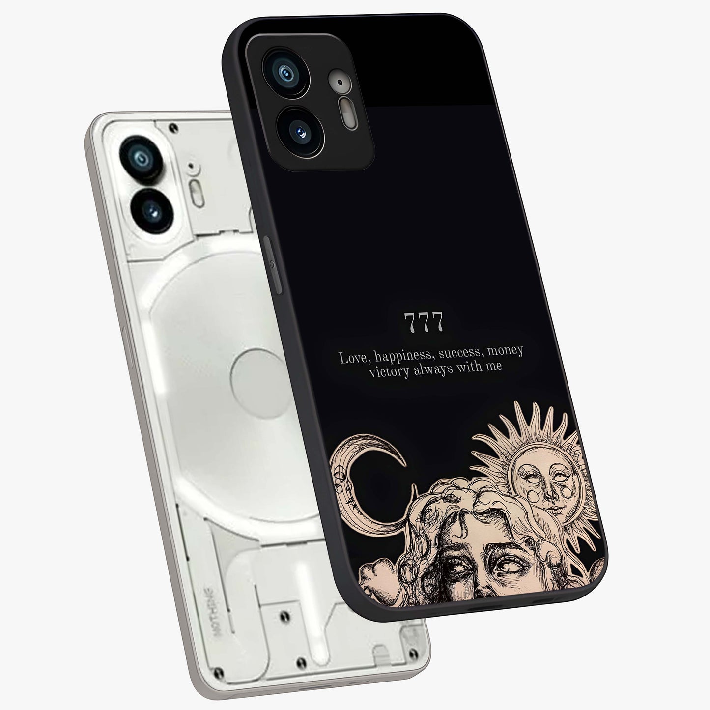 Mystic Victory Aura Glass Case displayed in angled mockup highlighting energetic aura design with bold mystical aesthetic.