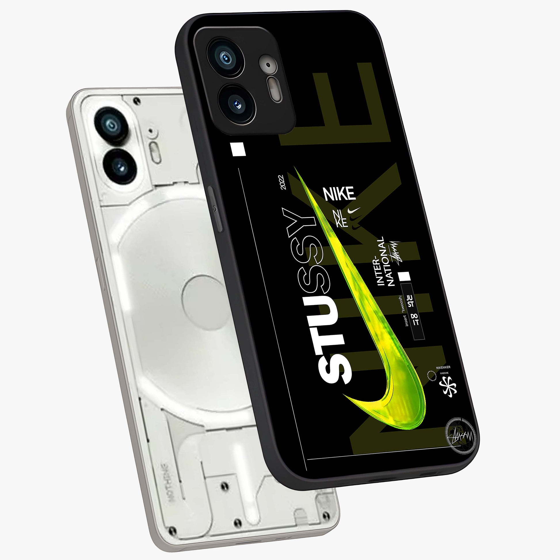 Neon Street Edition Glass Case displayed in angled mockup highlighting vibrant urban design with bold street aesthetic.