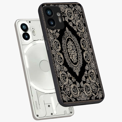 Noir Bloom Elegance Glass Case displayed in angled mockup highlighting refined flower design with stylish noir aesthetic.