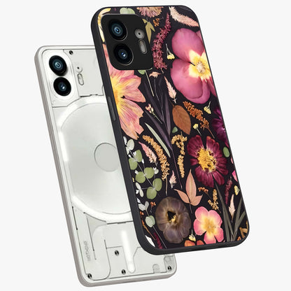 Petal Dream Tapestry Glass Case displayed in angled mockup highlighting decorative petal pattern with elegant botanical aesthetic.