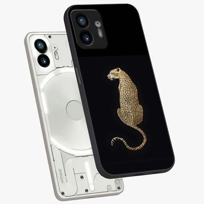 Regal Leopard Glass Case displayed in angled mockup highlighting powerful animal illustration with stylish wild aesthetic.