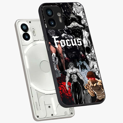 Relentless Power Focus Glass Case displayed in angled mockup highlighting bold statement design with modern aesthetic style.