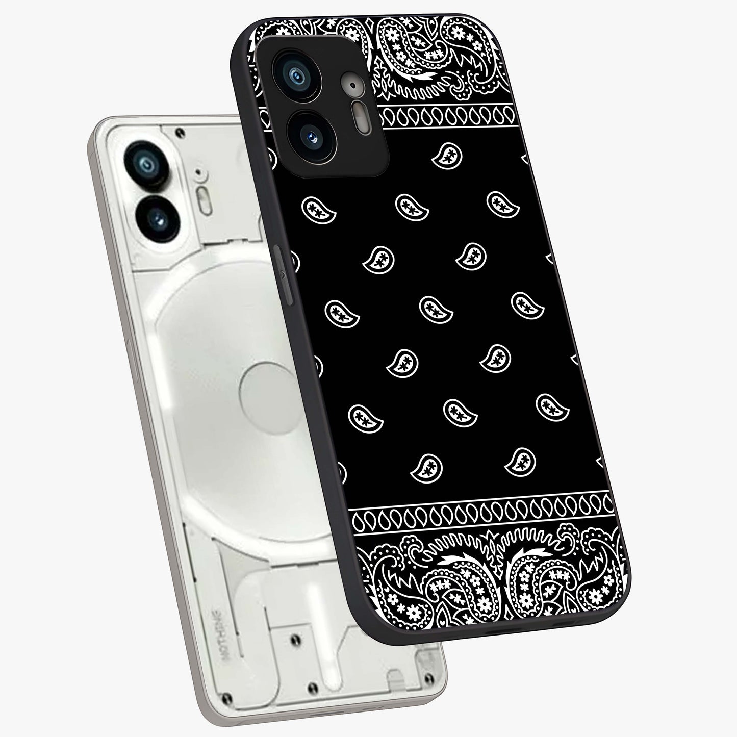 Retro Rebel Threads Glass Case displayed in angled mockup highlighting retro inspired graphic design with rebellious aesthetic.