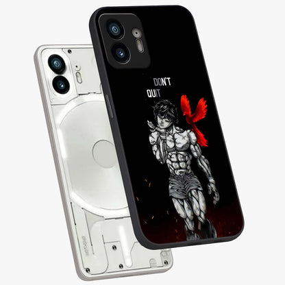 Rise Beyond Limits Glass Case displayed in angled mockup highlighting inspiring message design with modern aesthetic style.