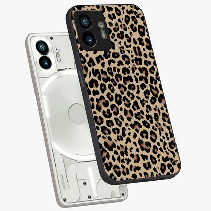 Savage Chic Pattern Glass Case displayed in angled mockup highlighting bold fashion inspired design with chic aesthetic.