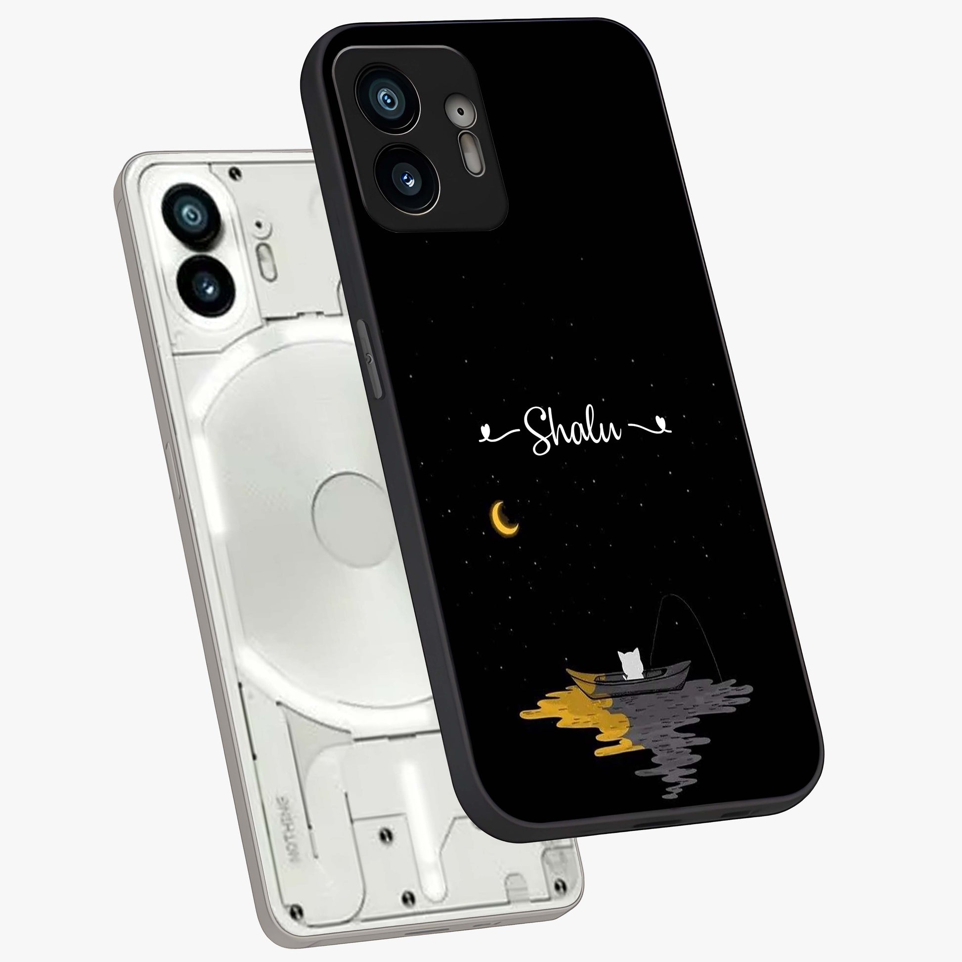 Silent Night Row Glass Case displayed in angled mockup highlighting peaceful evening design with dreamy night aesthetic.