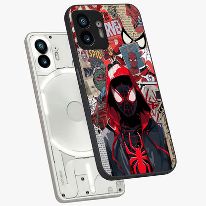 Spider Collage Street Glass Case displayed in angled mockup highlighting dynamic street style collage design with comic aesthetic.