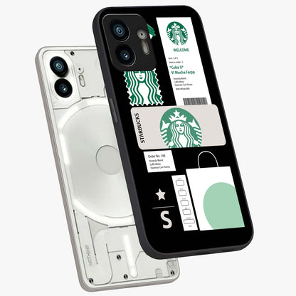 Starbucks Mocha Glass Case displayed in angled mockup highlighting stylish mocha themed design with cozy café aesthetic.