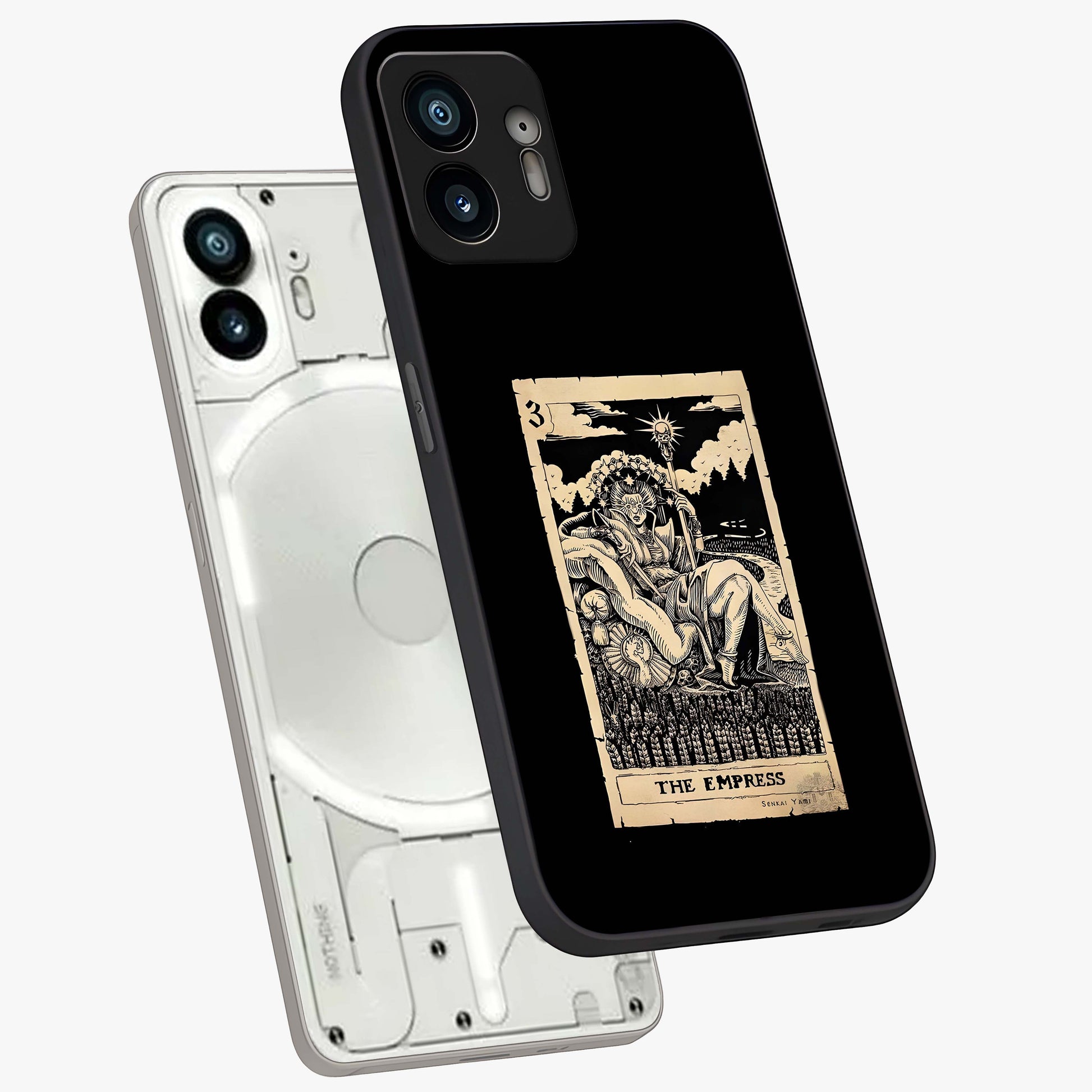 The Empress Glass Case displayed in angled mockup highlighting elegant royal design with majestic aesthetic style.