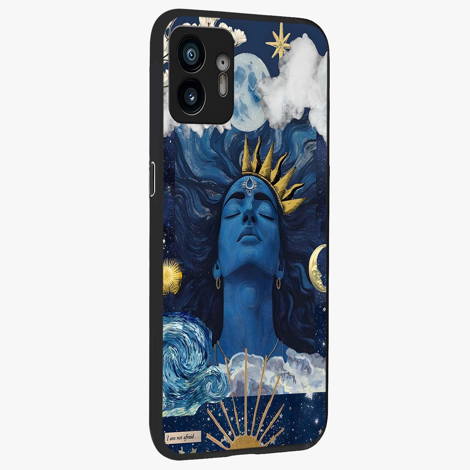 Aesthetic Lord Shiva Glass Case upright view showcasing powerful Lord Shiva artwork with devotional theme.