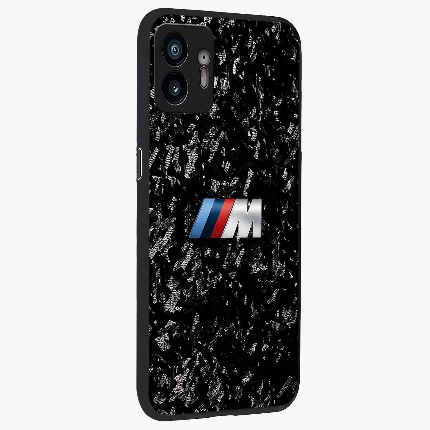 Carbon Speed Mark Glass Case upright view showcasing modern carbon speed graphic with bold automotive theme.