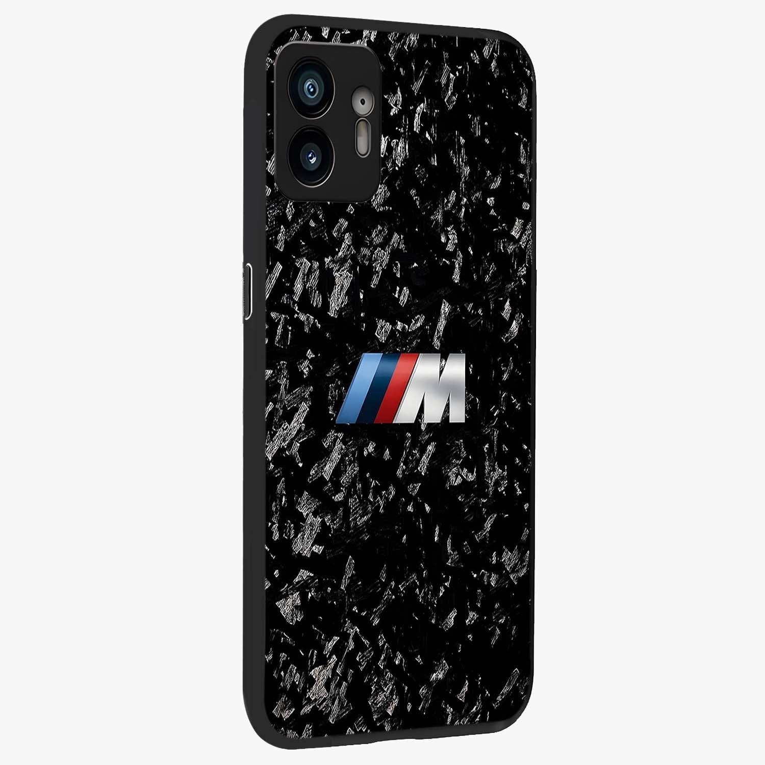 Carbon Speed Mark Glass Case upright view showcasing modern carbon speed graphic with bold automotive theme.