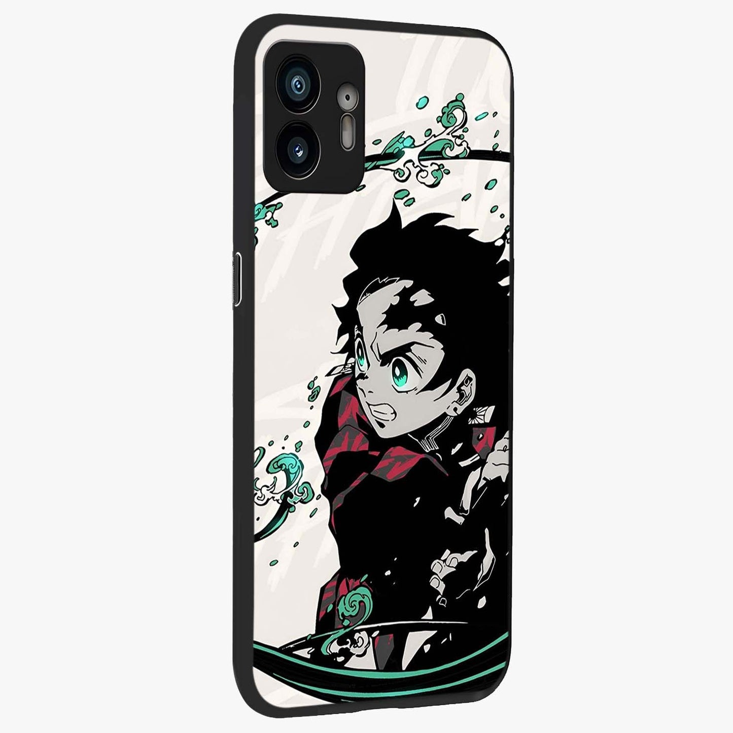 Demon Slayer Glass Case upright view showcasing powerful anime artwork with intense warrior theme.