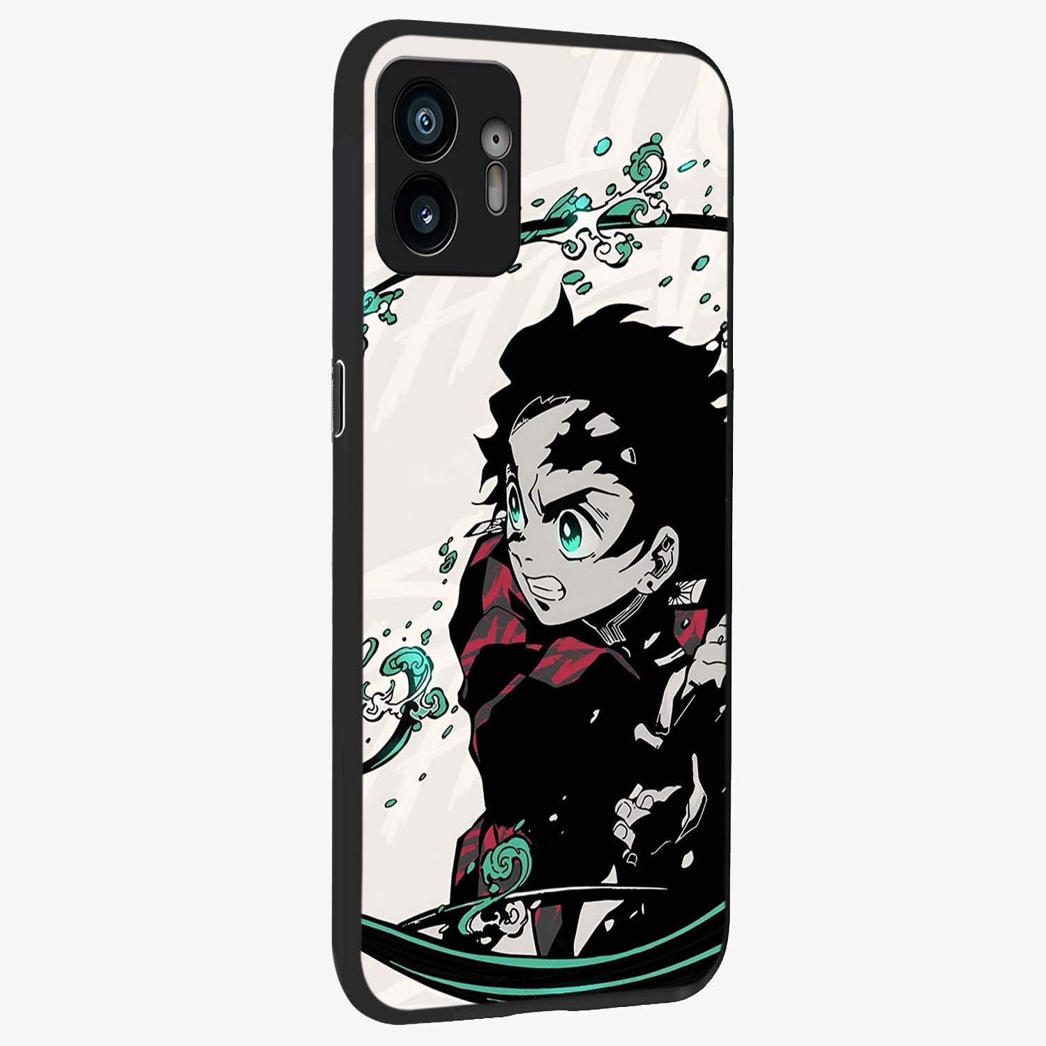 Demon Slayer Glass Case upright view showcasing powerful anime artwork with intense warrior theme.