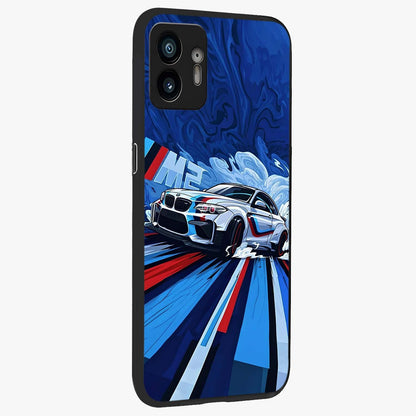 Drift Power Rush Glass Case upright view showcasing high speed racing artwork with bold automotive theme.