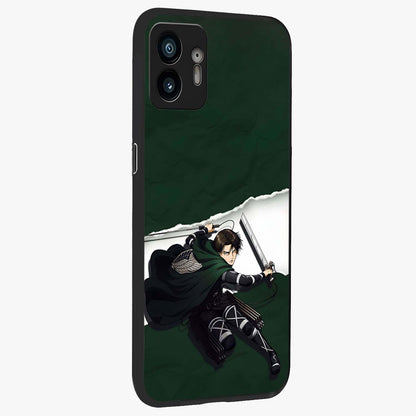 Emerald War Vanguard Glass Case upright view showcasing dramatic warrior artwork with bold fantasy theme.