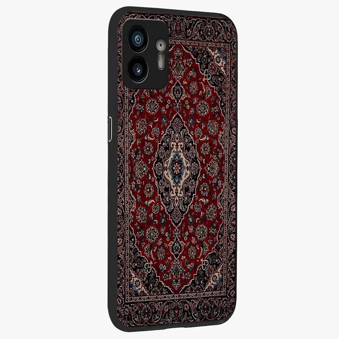 Heritage Carpet Royale Glass Case upright view showcasing detailed ornamental artwork with luxurious traditional theme.