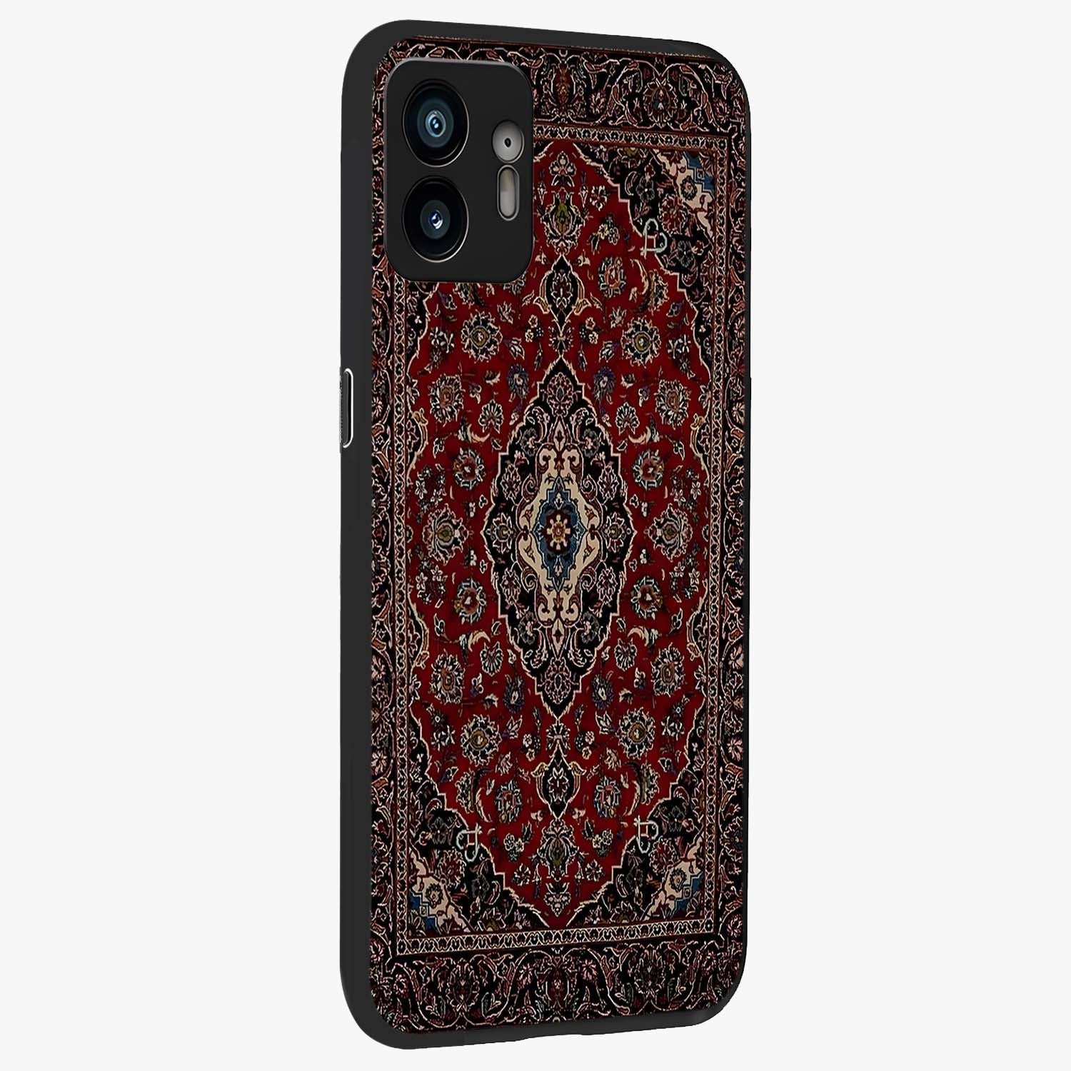 Heritage Carpet Royale Glass Case upright view showcasing detailed ornamental artwork with luxurious traditional theme.