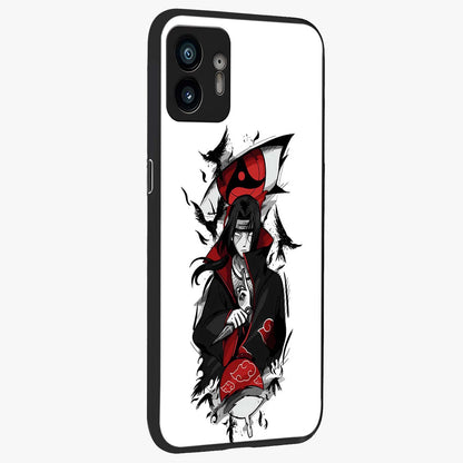 Itachi Limited Edition Naruto Anime Glass Case upright view showcasing intense anime artwork with powerful character theme.