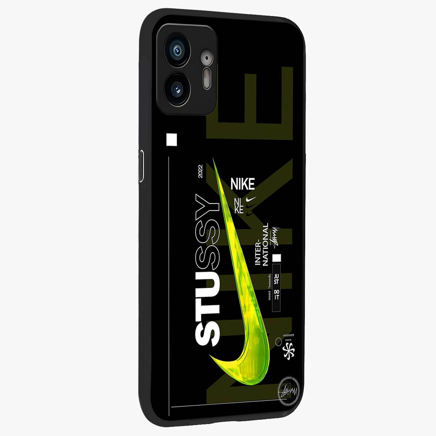 Neon Street Edition Glass Case upright view showcasing colorful neon artwork with modern street culture theme.