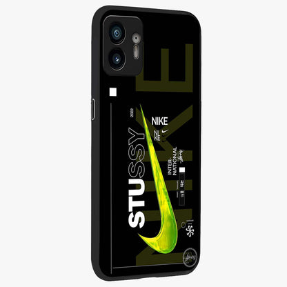 Neon Street Edition Glass Case upright view showcasing colorful neon artwork with modern street culture theme.