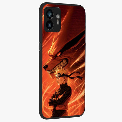 Nine Tails Legacy Glass Case upright view showcasing dramatic nine-tails artwork with intense anime themed design.