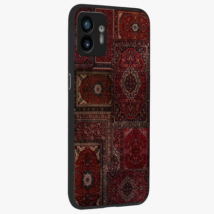 Persian Velvet Tale Glass Case upright view showcasing elegant Persian artwork with classic heritage theme.