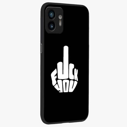 Rebel Mode On Glass Case upright view showcasing striking statement artwork with bold rebellious theme.