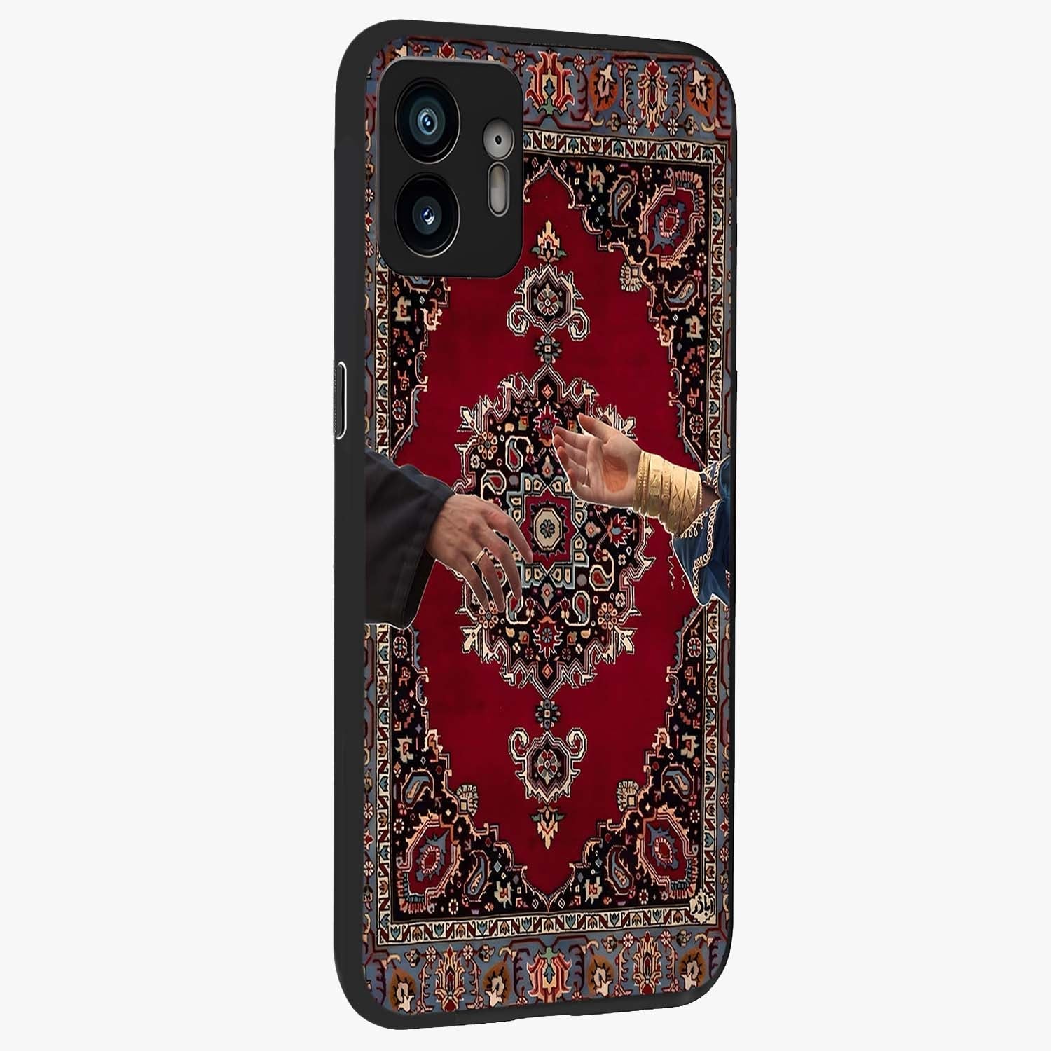 Royal Touch Reach Glass Case upright view showcasing stylish royal inspired artwork with graceful theme.
