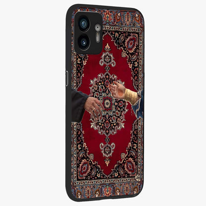 Royal Touch Reach Glass Case upright view showcasing stylish royal inspired artwork with graceful theme.