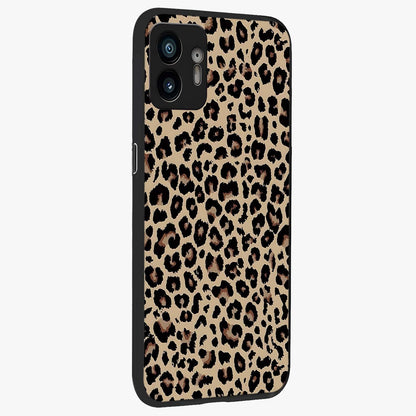 Savage Chic Pattern Glass Case upright view showcasing trendy decorative artwork with edgy fashion theme.