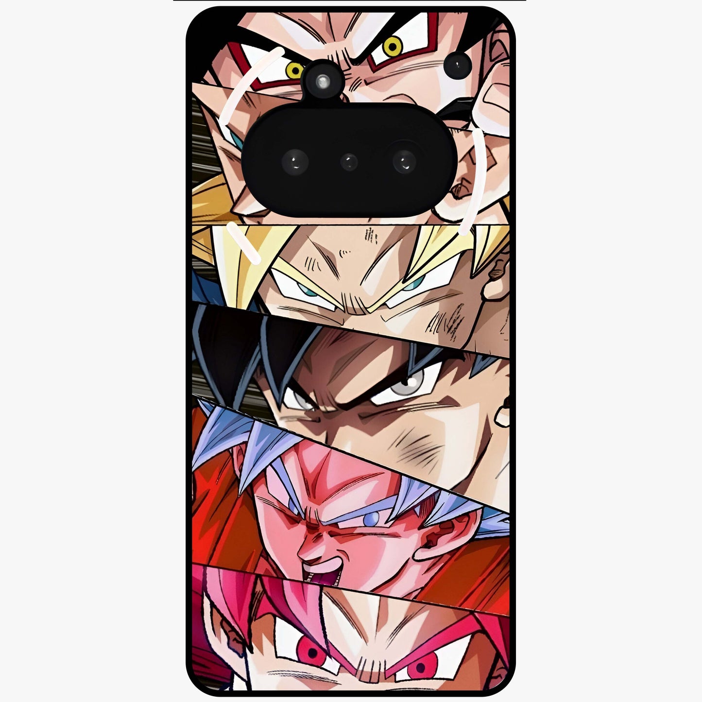 Anime Character Glass Case showing flat back view with vibrant anime artwork and glossy glass finish.