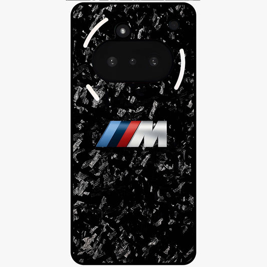 Carbon Speed Mark Glass Case showing flat back view with sporty carbon pattern artwork and glossy glass finish.
