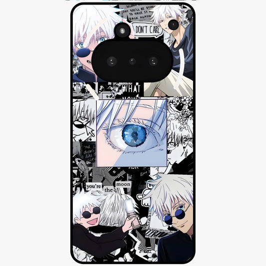 Infinity Sorcerer Chaos Glass Case showing flat back view with mystical sorcerer themed artwork and glossy glass finish.
