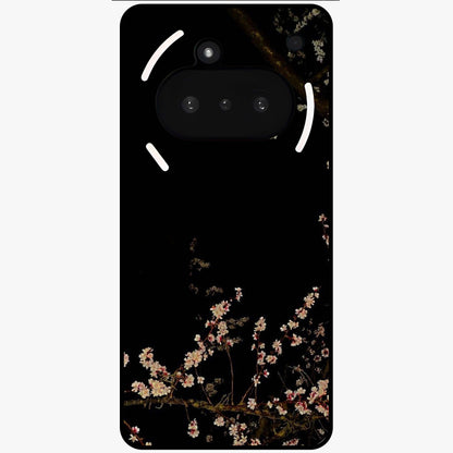 Petal Moon Light With Custom Name Glass Case showing flat back view with floral moonlight artwork and personalized name design.