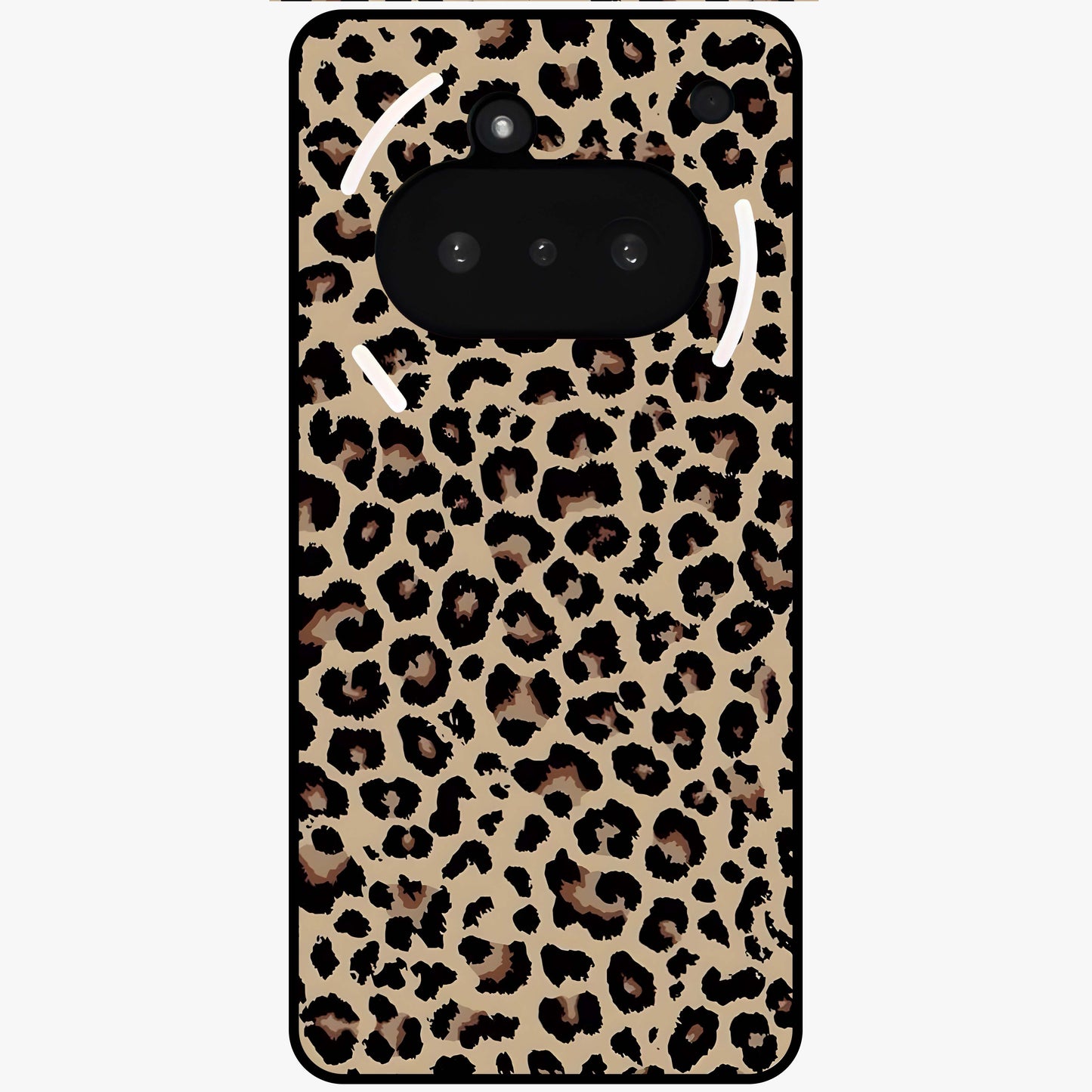 Savage Chic Pattern Glass Case showing flat back view with stylish patterned artwork and glossy glass finish.