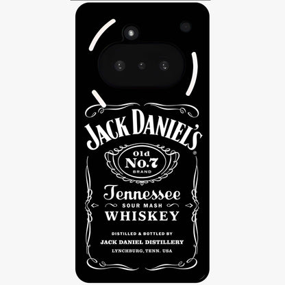 Vintage Whiskey Heritage Glass Case showing flat back view with classic whiskey inspired artwork and glossy glass finish.