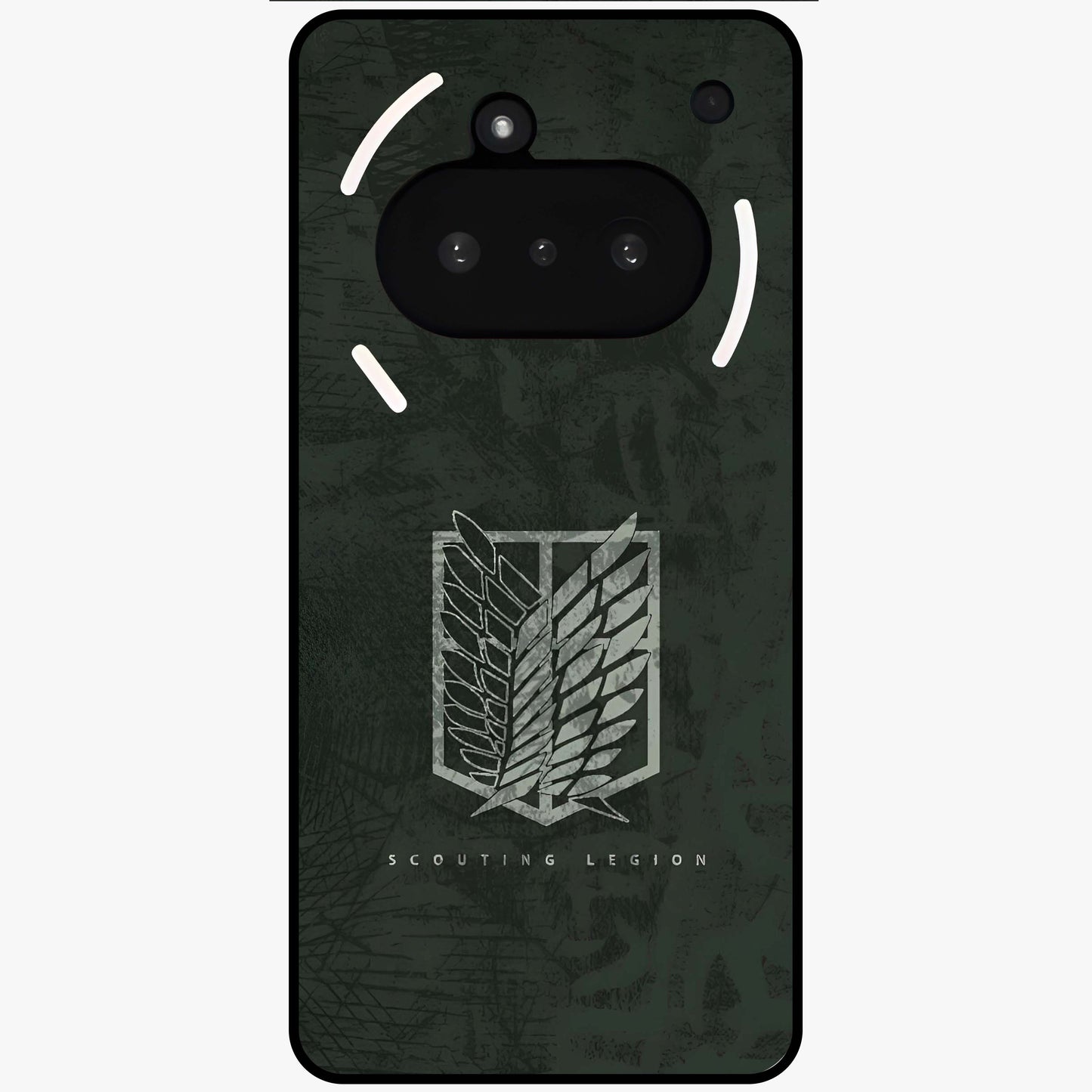 Wings Of Freedom Glass Case showing flat back view with symbolic wings artwork and glossy glass finish.