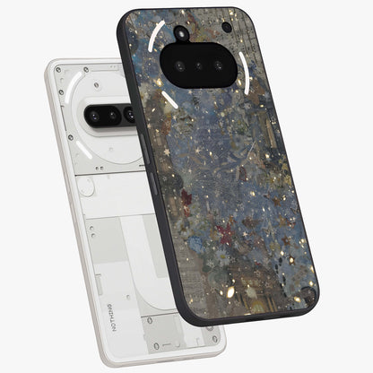 Aesthetic Astrolophia Glass Case displayed in angled mockup highlighting artistic aesthetic elements and smooth glass surface.