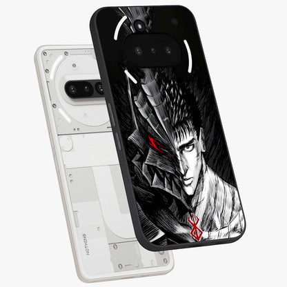 Berserker Blood Oath Glass Case displayed in angled mockup highlighting dark fantasy graphic design and powerful theme.