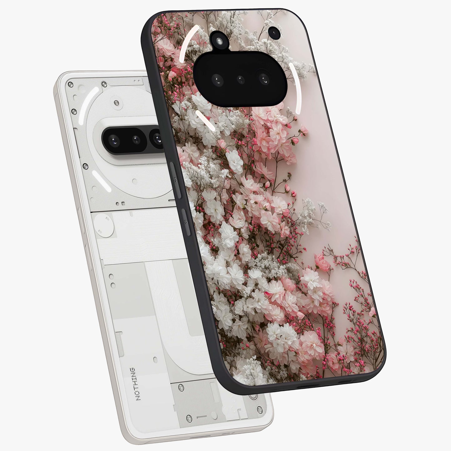 Blush Blossom Cloud Glass Case displayed in angled mockup highlighting soft cloud and blossom design with pastel aesthetic.