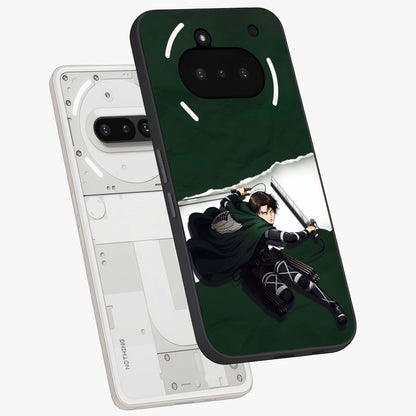 Emerald War Vanguard Glass Case displayed in angled mockup highlighting intense battle inspired design with emerald tone aesthetic.