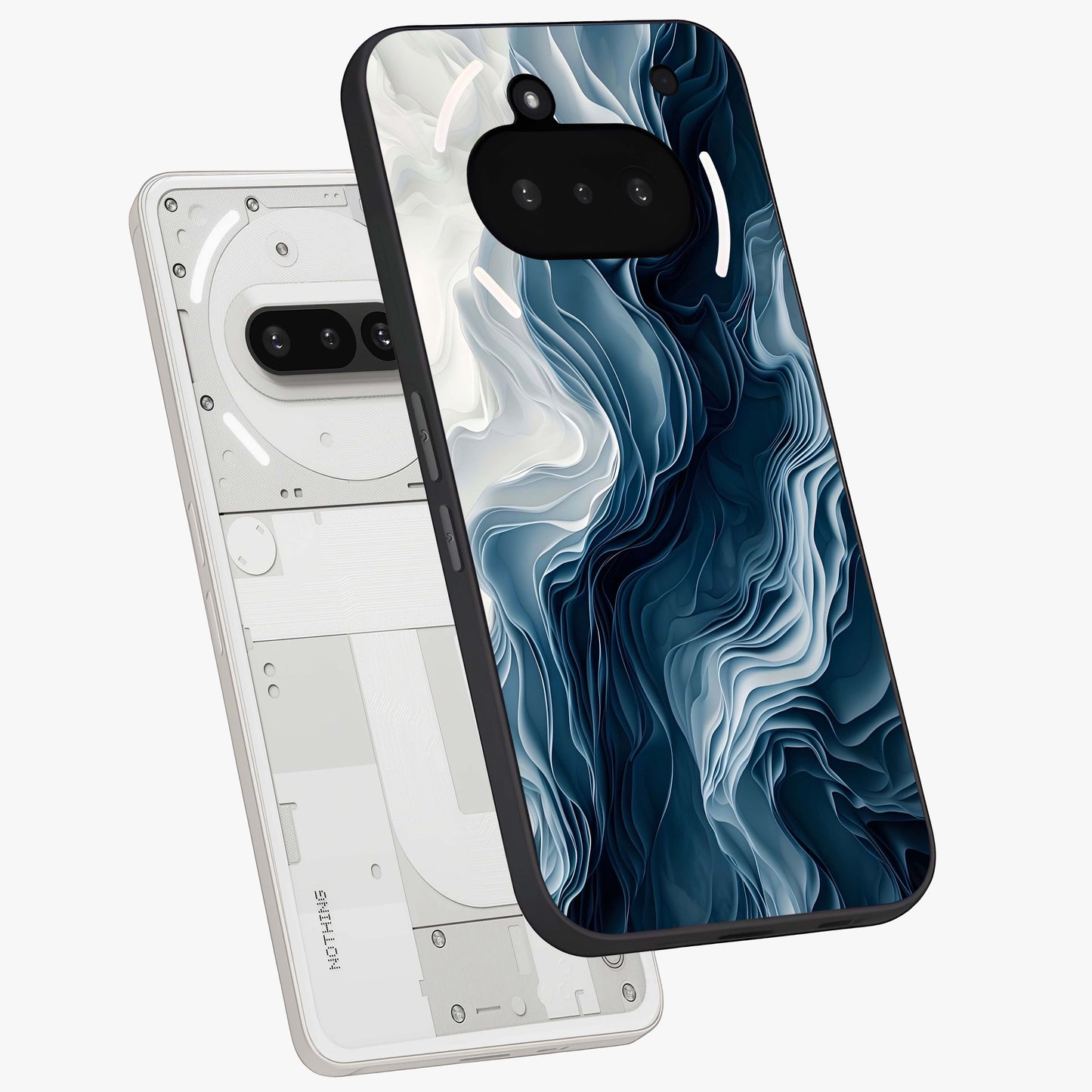 Ethereal Paper Marble Glass Case displayed in angled mockup highlighting elegant marble pattern with modern aesthetic style.