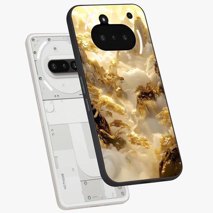 Gates Of Illumination Glass Case displayed in angled mockup highlighting radiant portal inspired design with fantasy aesthetic.