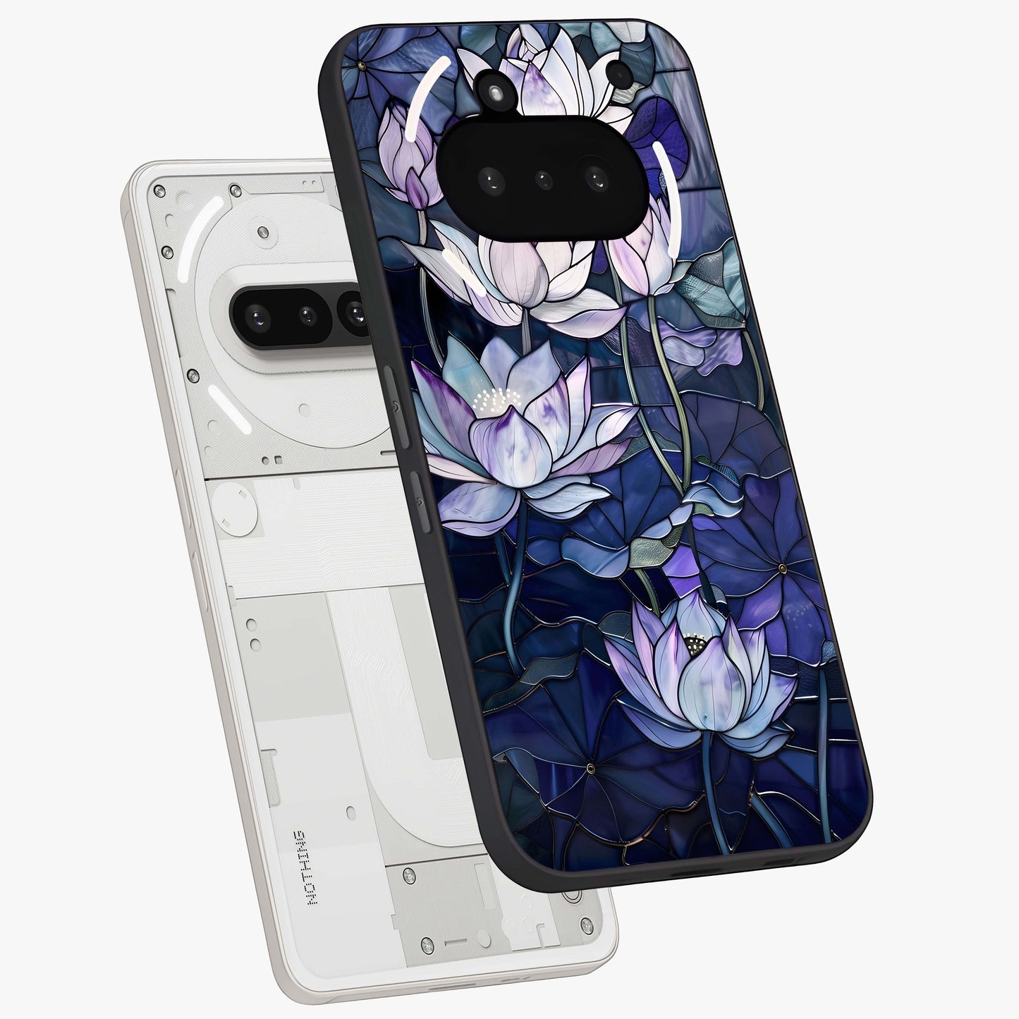 Gloss Petal Rush Glass Case displayed in angled mockup highlighting vibrant petal design with elegant floral aesthetic.