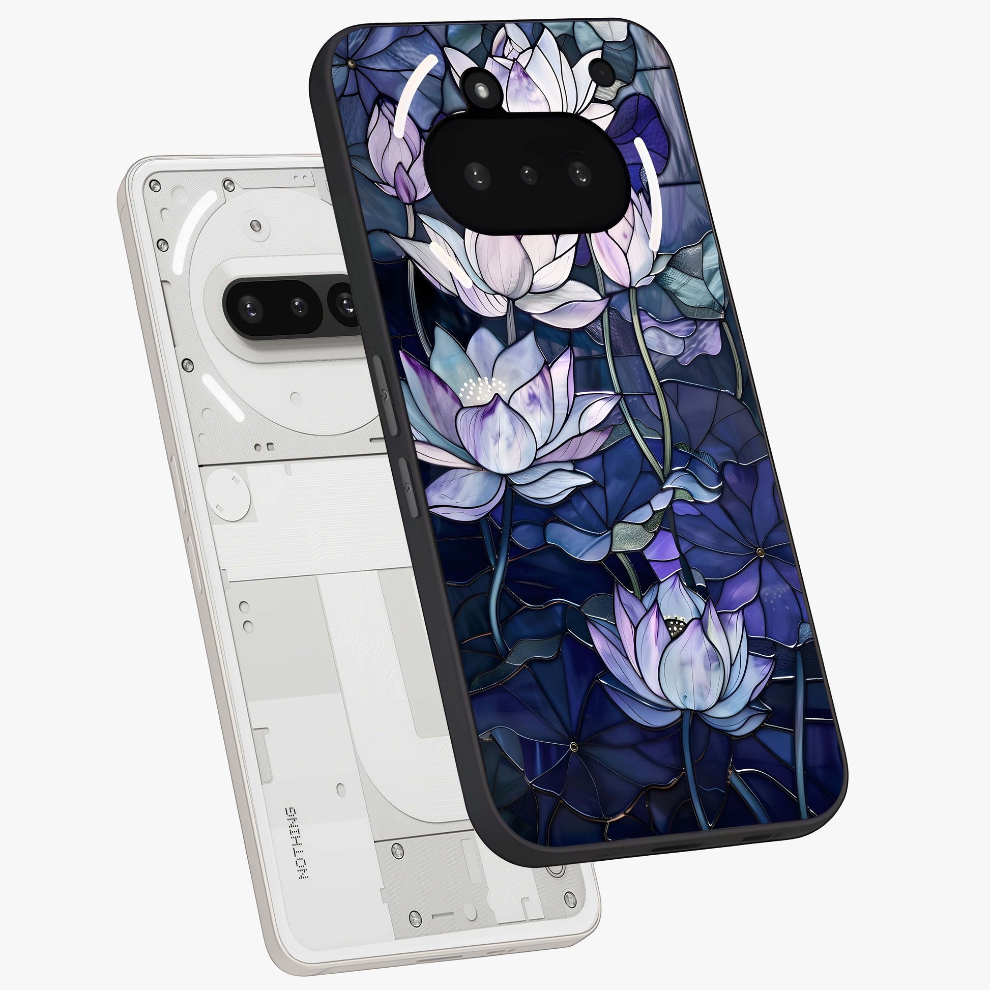 Gloss Petal Rush Glass Case displayed in angled mockup highlighting vibrant petal design with elegant floral aesthetic.